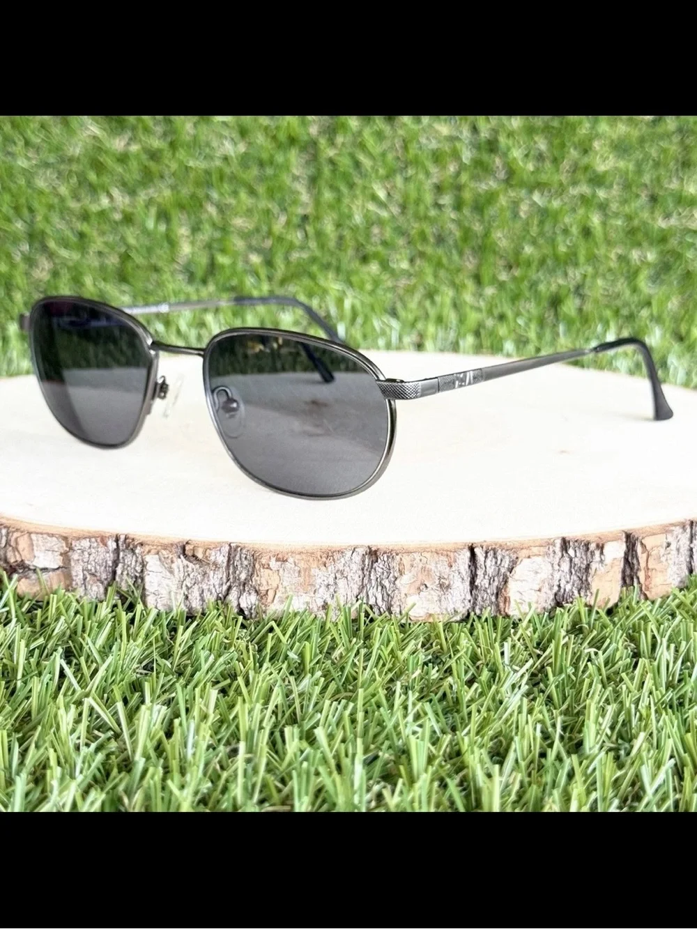 Vintage Yves Saint Laurent YSL 4147-T Y3002 Gunmetal Oval Sunglasses Frame Only